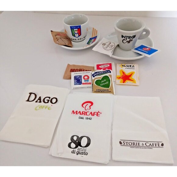 Italy Campione Del Mondo & Nitro Caffe Espresso Coffee Cups & Saucers Lot - Picture 16 of 16